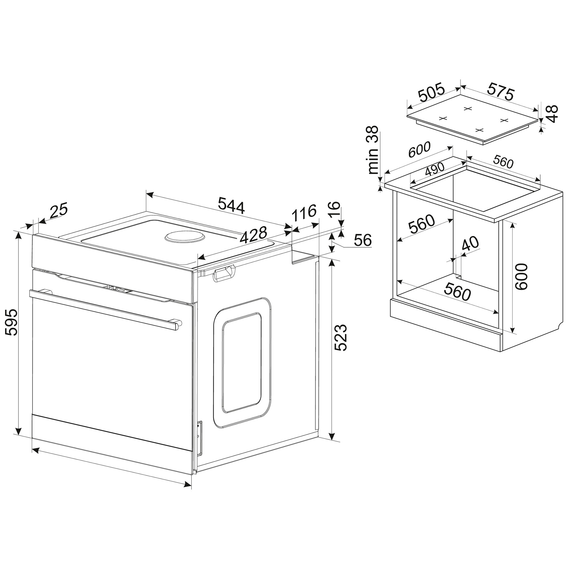 AMICA Einbau-Herdset EHCX933600E - Glaskeramik - A