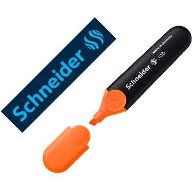 Surligneur schneider job pointe biseautee rechargeable avec maxx 660 refill station  resiste evaporation orange