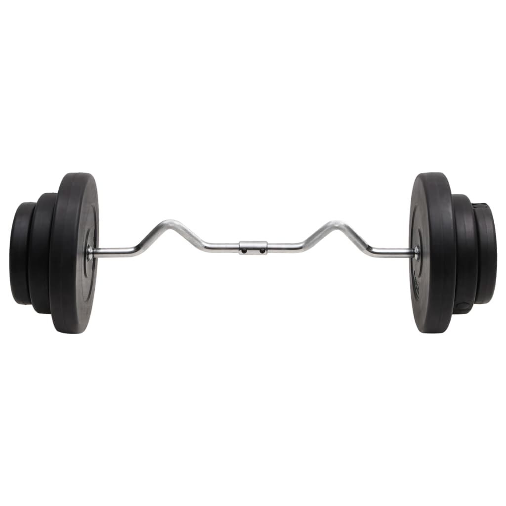 vidaXL Halterstang met gebogen stang en gewichten, 60 kg