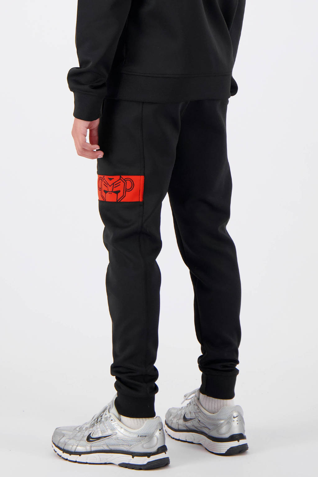 BLACK BANANAS regular fit joggingbroek JR. COMMANDER zwart/rood