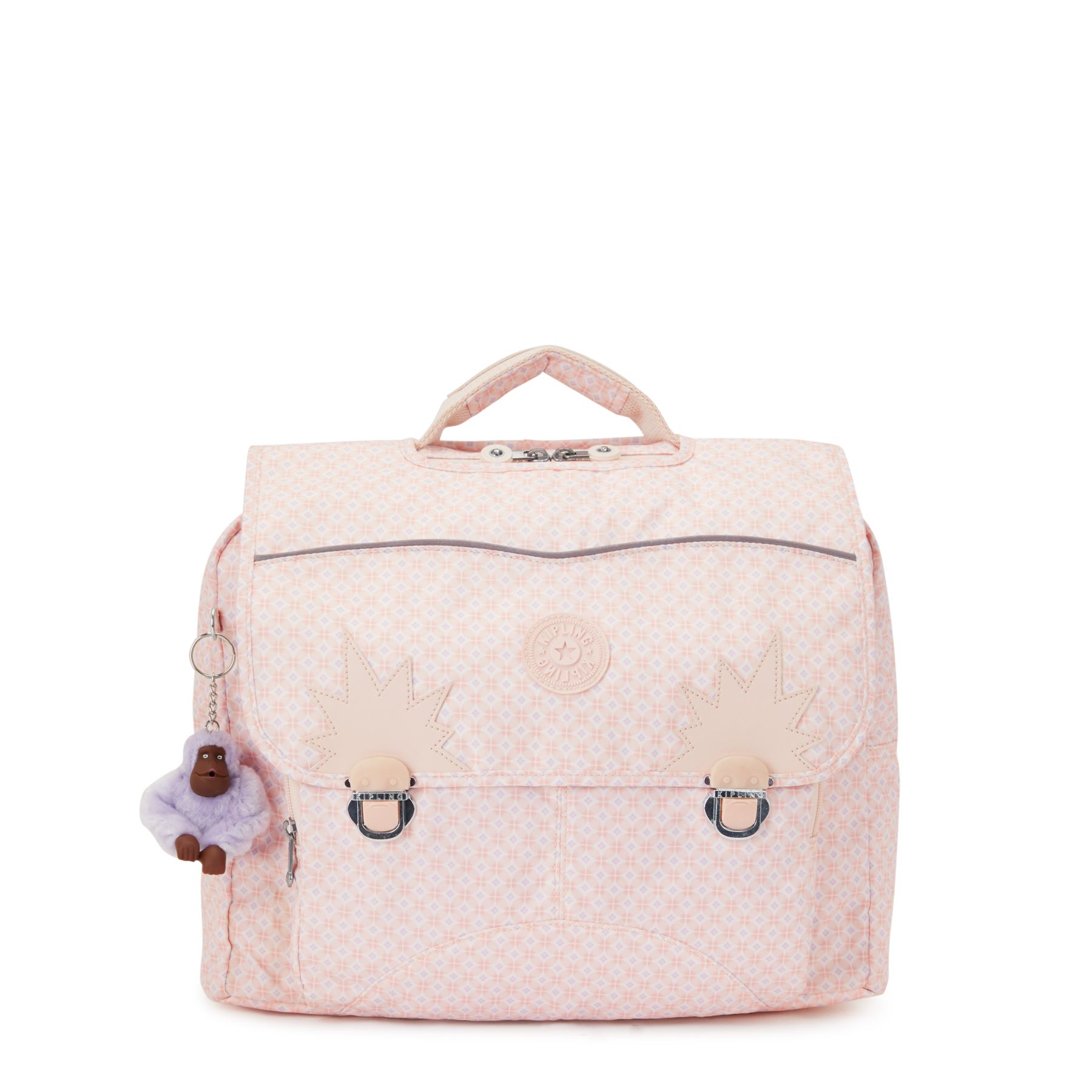 INIKO Sac D’école Medium avec Bretelles Rembourrées - Girly Tile Prt