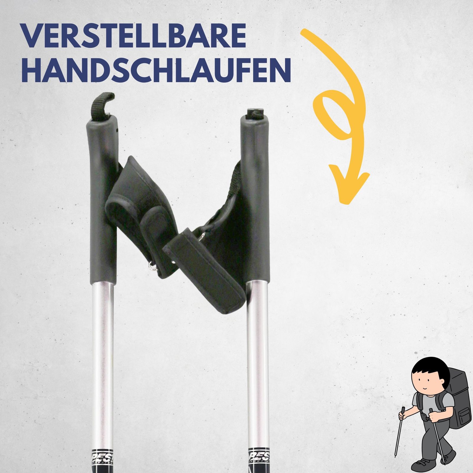 Best Sporting Nordic Walking Stöcke aus Aluminium, stufenlos verstellbar von 84 bis 140 cm