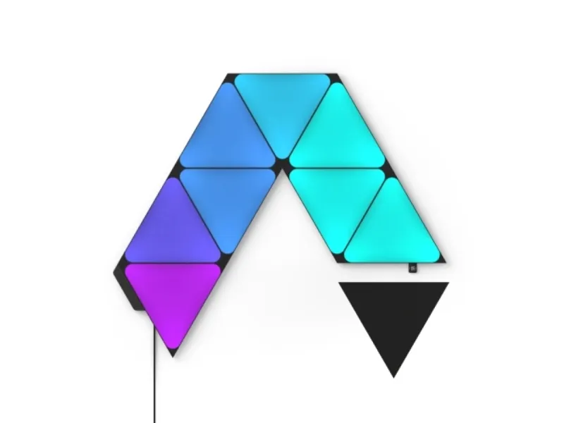Nanoleaf Shapes Starter Kit - Lyspanelsæt - LED - 230 x 200 mm - 1.5 W - 16 millioner farver - 1200-6500 K - triangel - sort