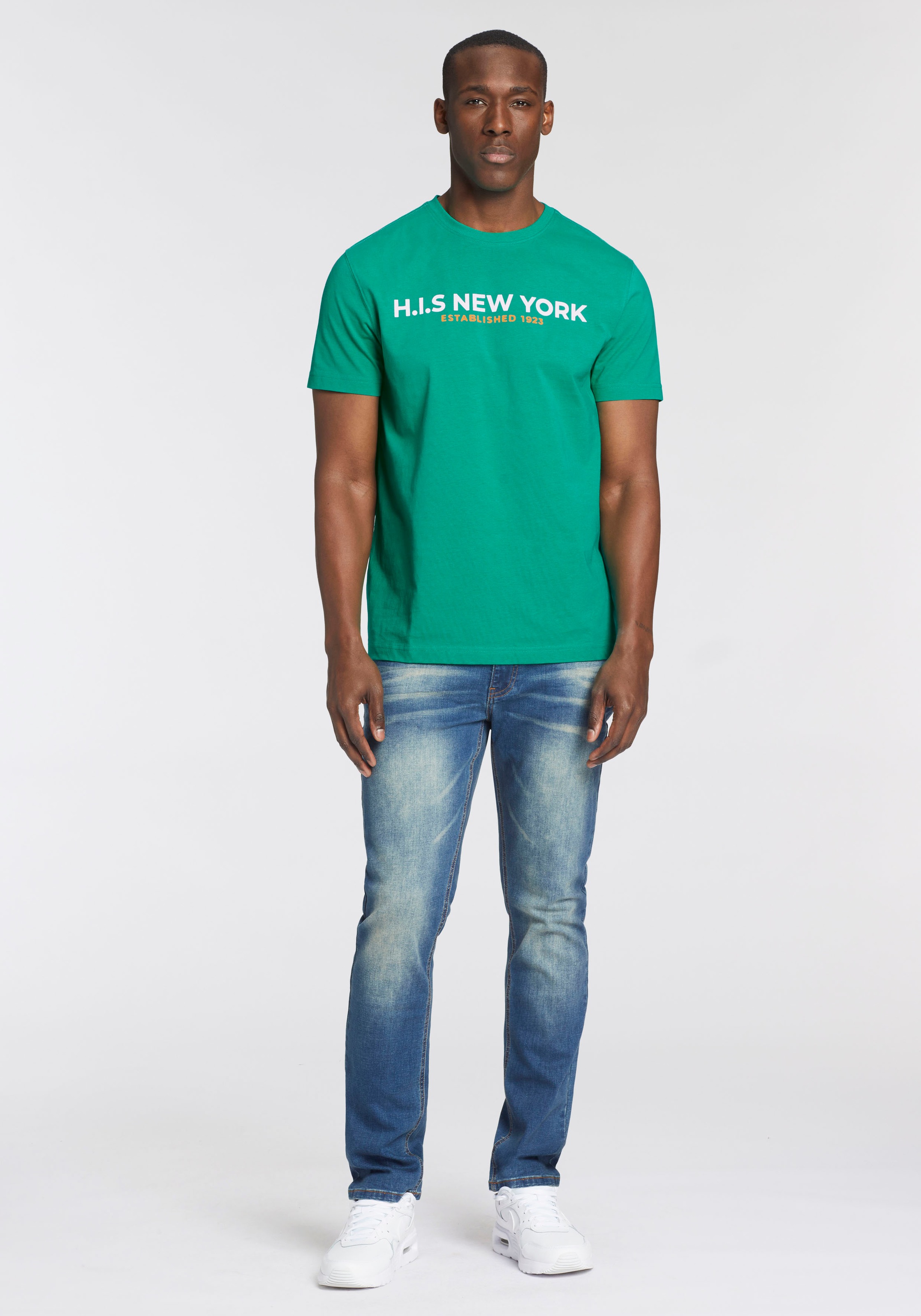 H.I.S T-Shirt , Mit grossem Frontprint
