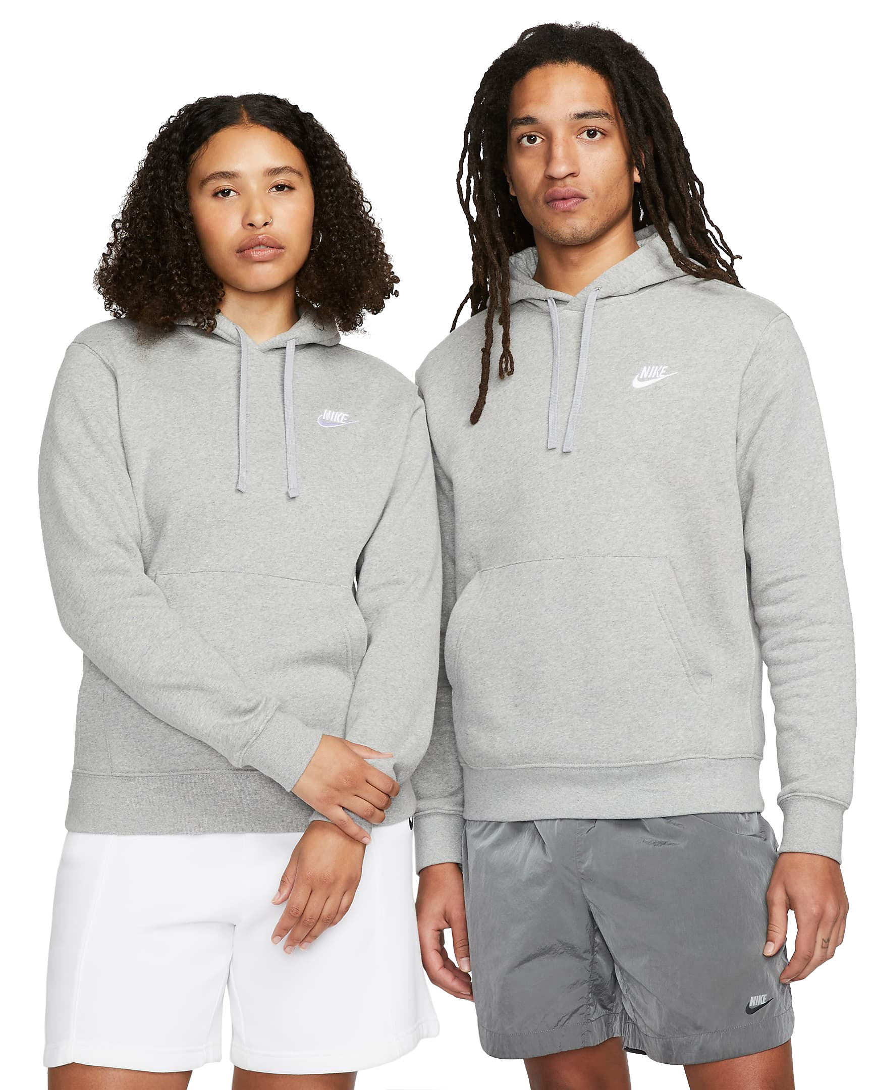 Club Fleece Hoodie Unisex 063/Dark Grey Heather/Matte Silver/White