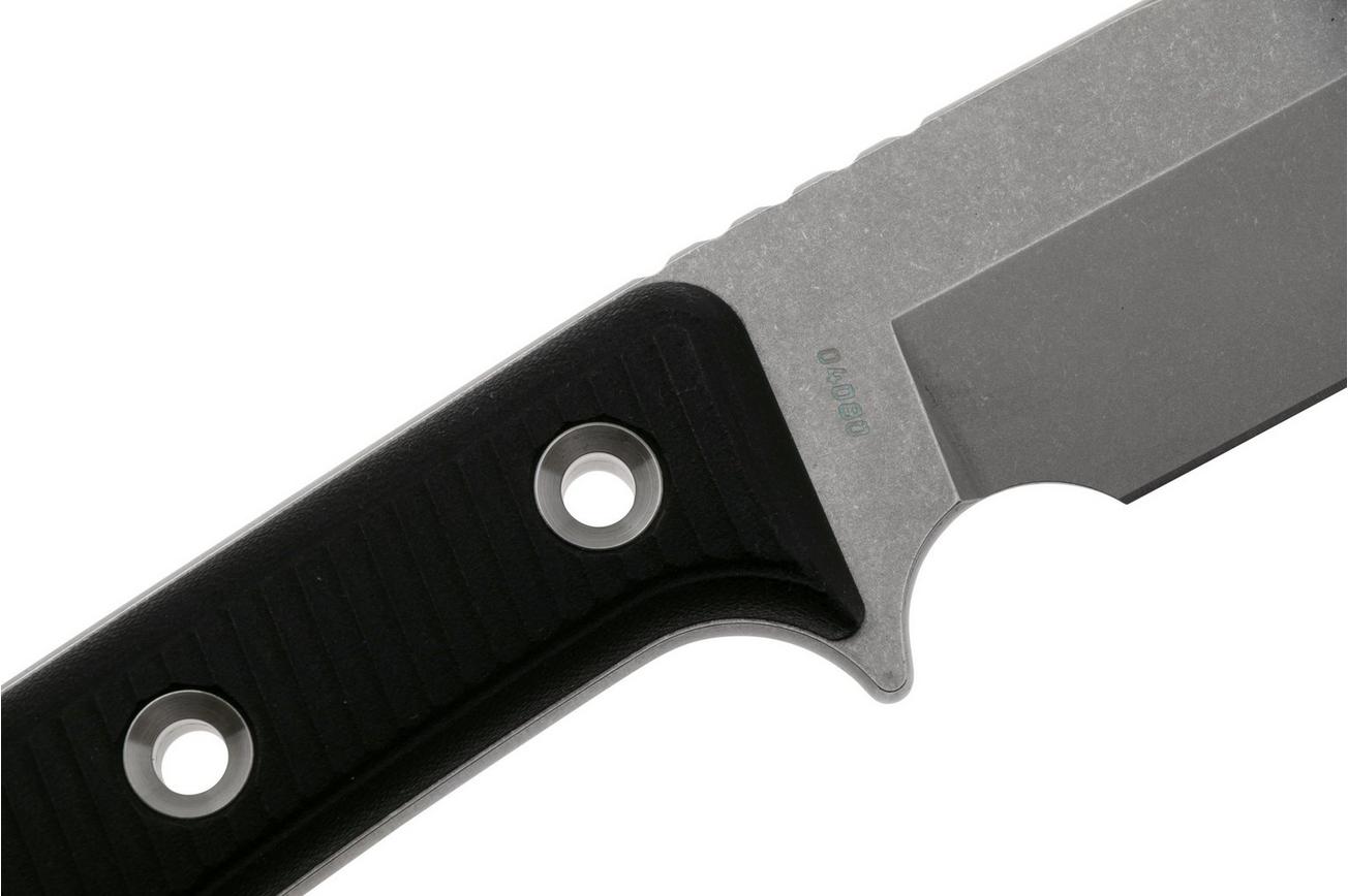 TRC Knives Apocalypse TI-AP-ST-WSD-FIN Elmax Stone Washed, Black Canvas Micarta, survivalmes