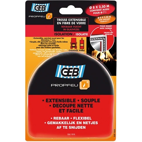 Tresse fibre verre extensible Ø 8 mm x 2.5 m