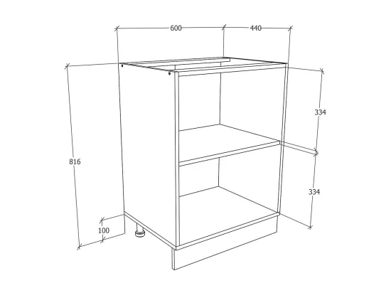 Armoire de cuisine L 60 cm Armoire basse Esilo