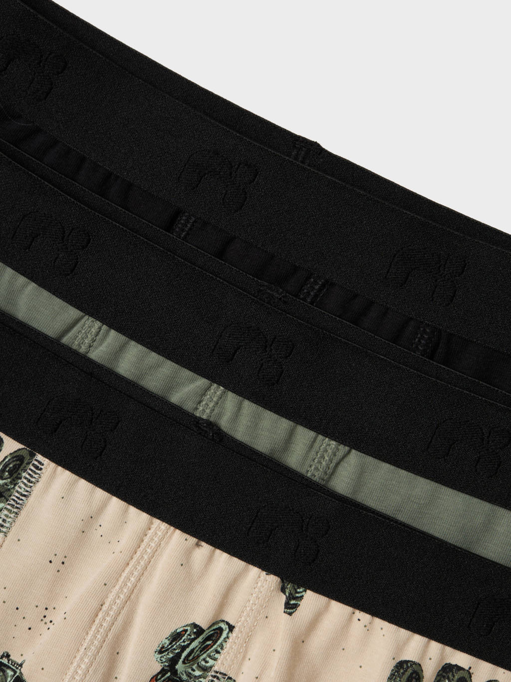 boxer NKMBOXER- set van 3 beige/groen/zwart