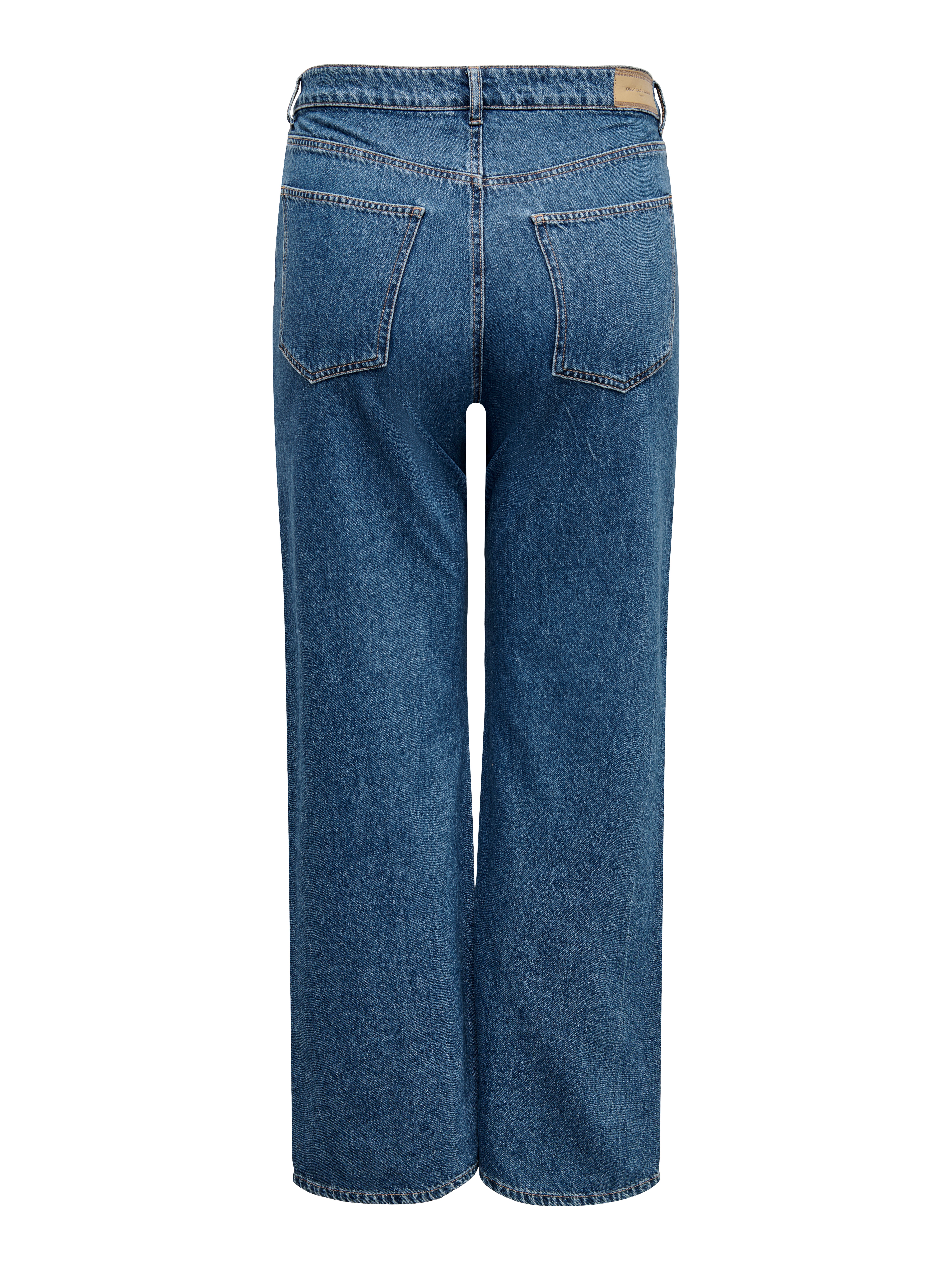 CARHOPE Hohe Taille Weiter Beinschnitt Jeans Dark Blue Denim