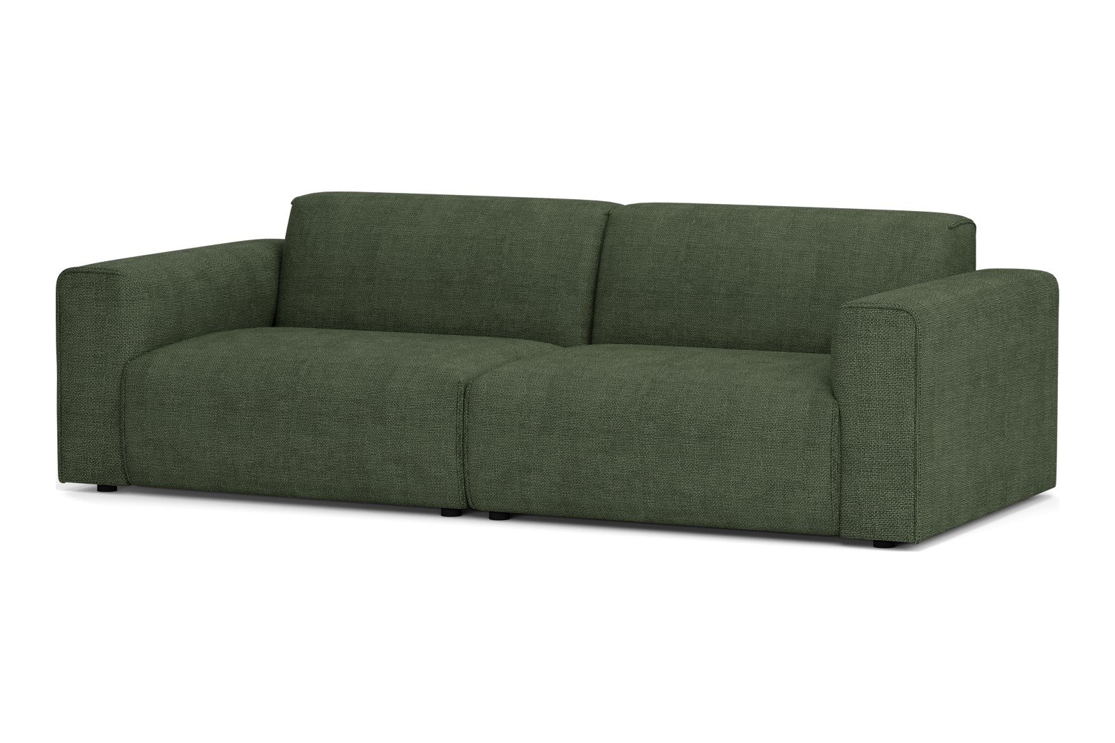 Monaco Lux 3-seter sofa Tekstil Fjord 11 Winter Moss med sorte ben. Lux komfort.
