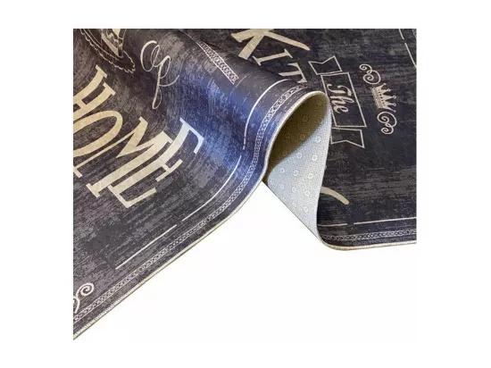 Tapis de cuisine 90x130 cm Polyester Kitchen Gris