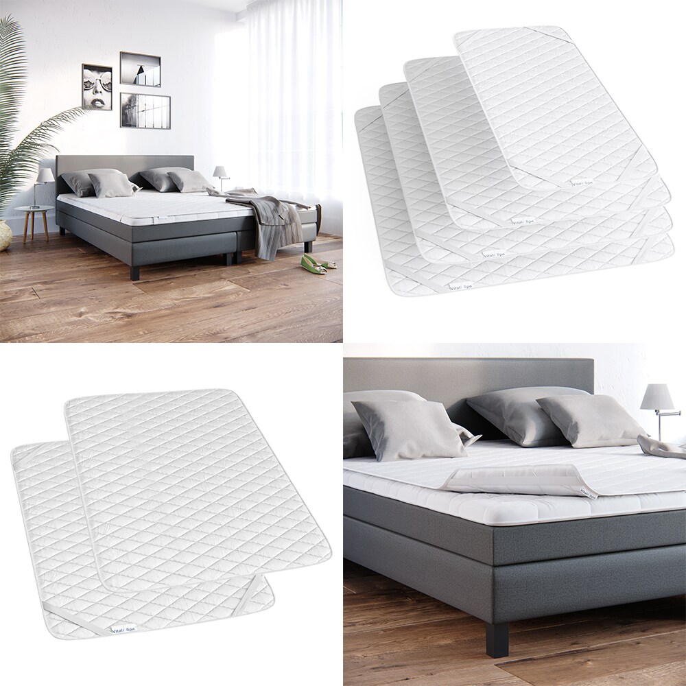 VitaliSpa Matratzenschoner 140x200 Topper Matratzen-Auflage weiß Boxpspringbett