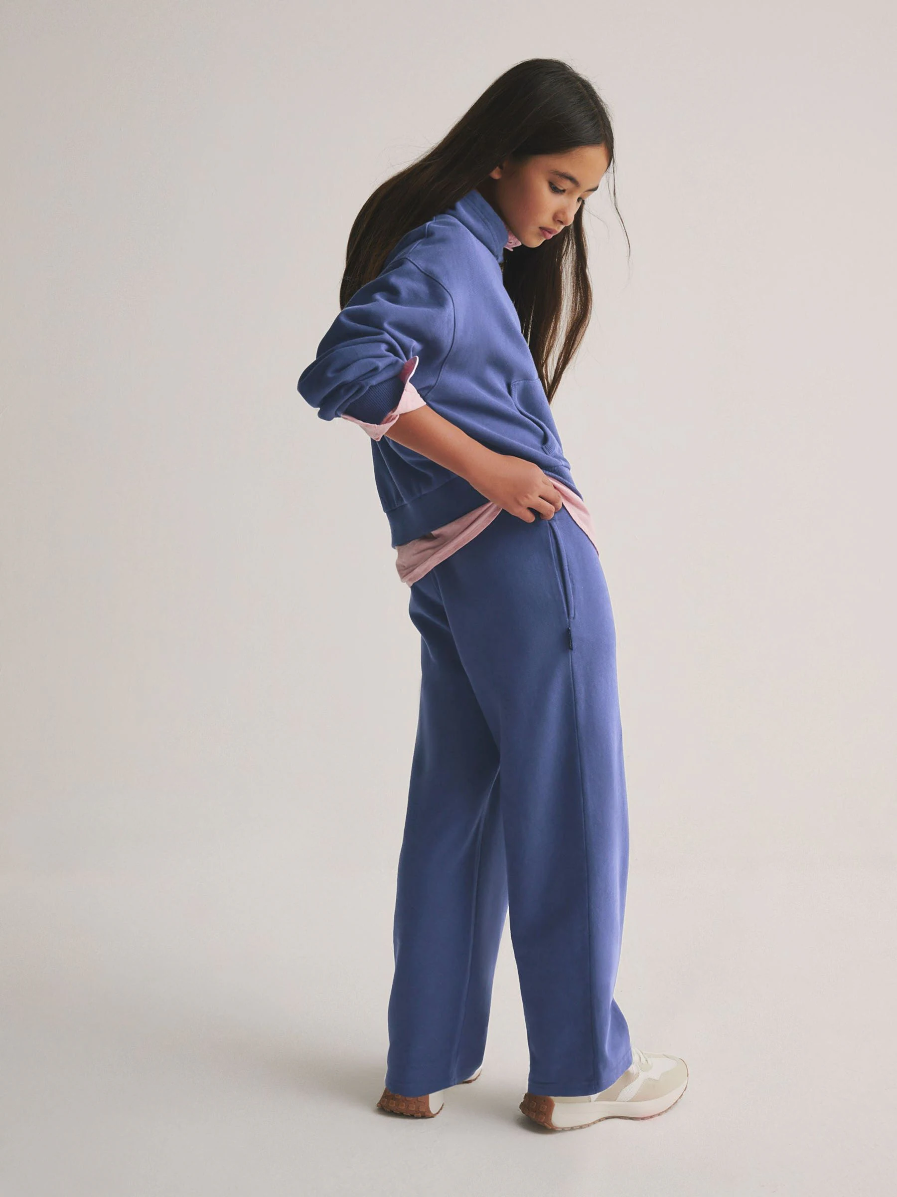 Donkerblauw/roze - Superdry joggingpak
