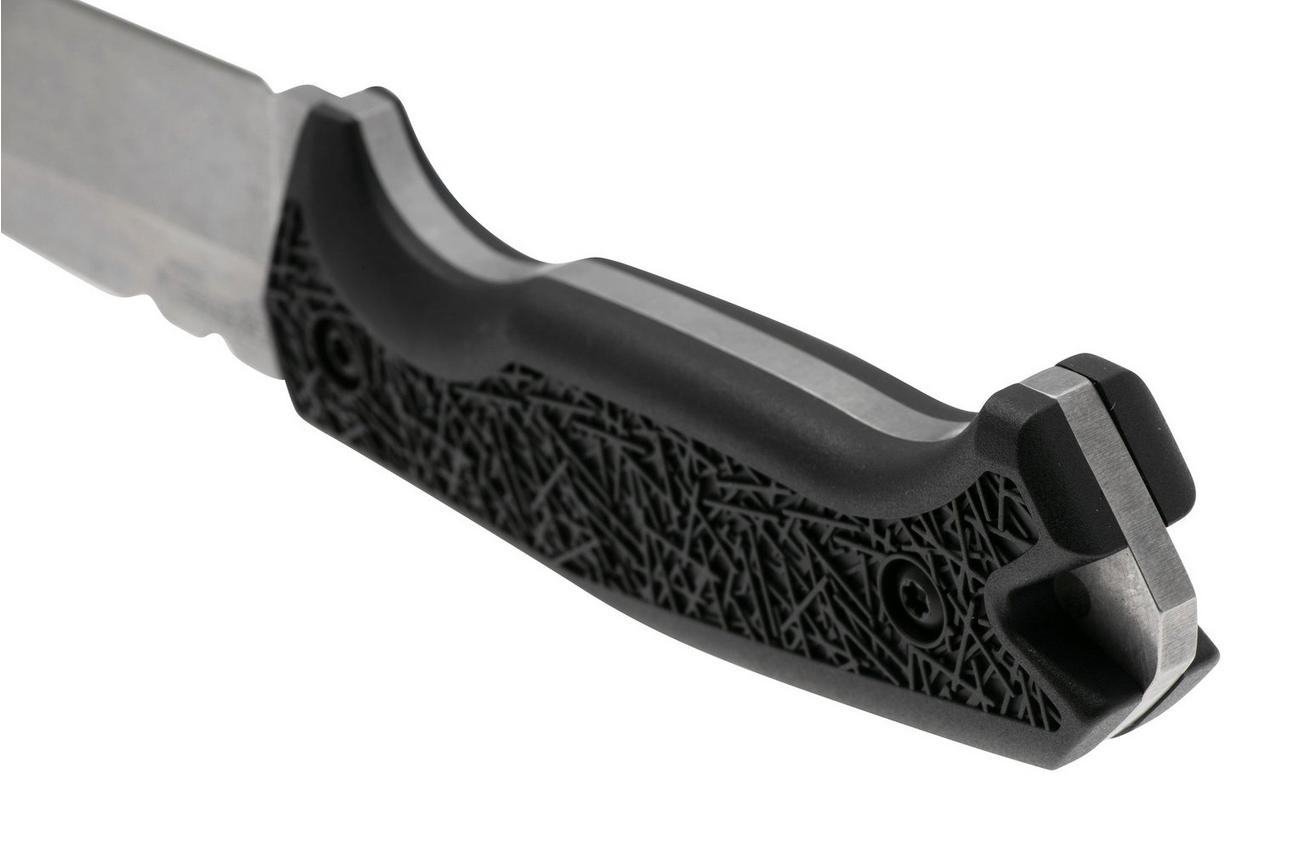 Cold Steel Medium Warcraft Tanto 13SSA, Stonewashed 4034 SS, Black GFN vaststaand mes, Lynn C Thompson design
