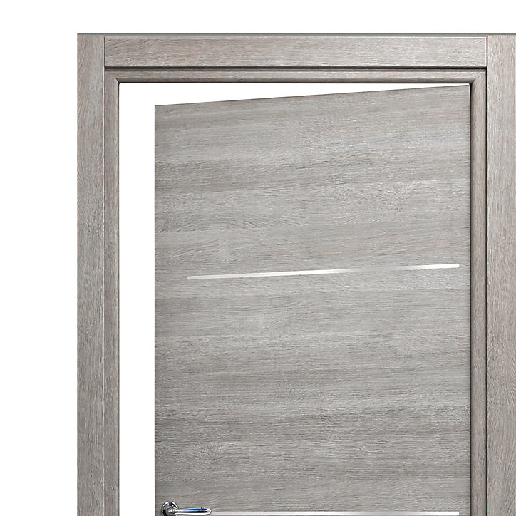 Bloc-porte Triaconta gris clair H.204 x l.83 cm, poussant droit
