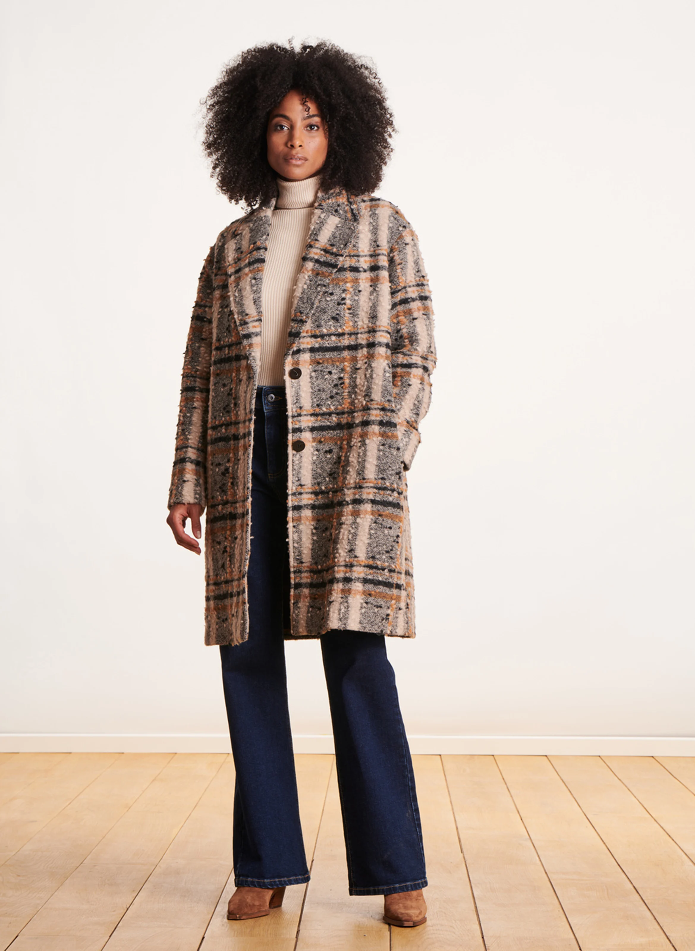 Manteau oversize en laine mélangée | Gris