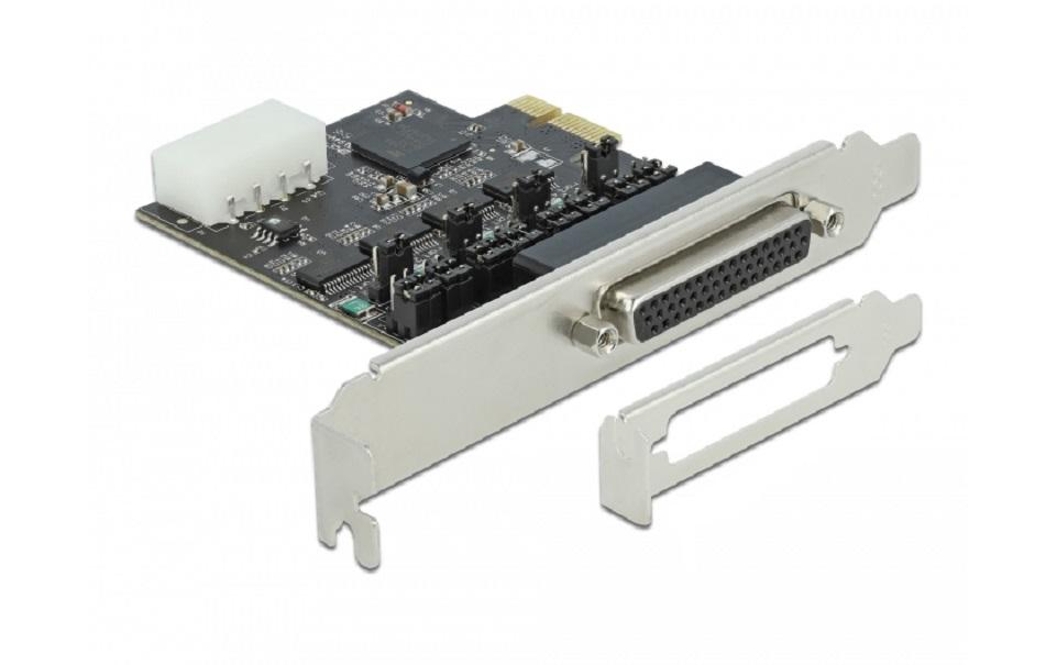 PCI-Express-Karte 89895 4x RS-232 mit SpannungsversorgungPCIe-Schnittstellenkarte mit vier seriellen Ports