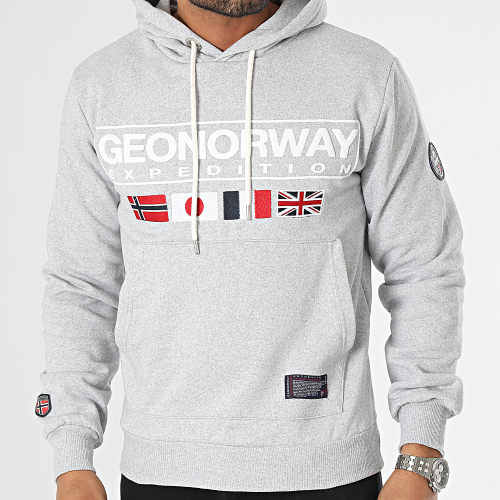 Sweat Capuche Gris Chiné