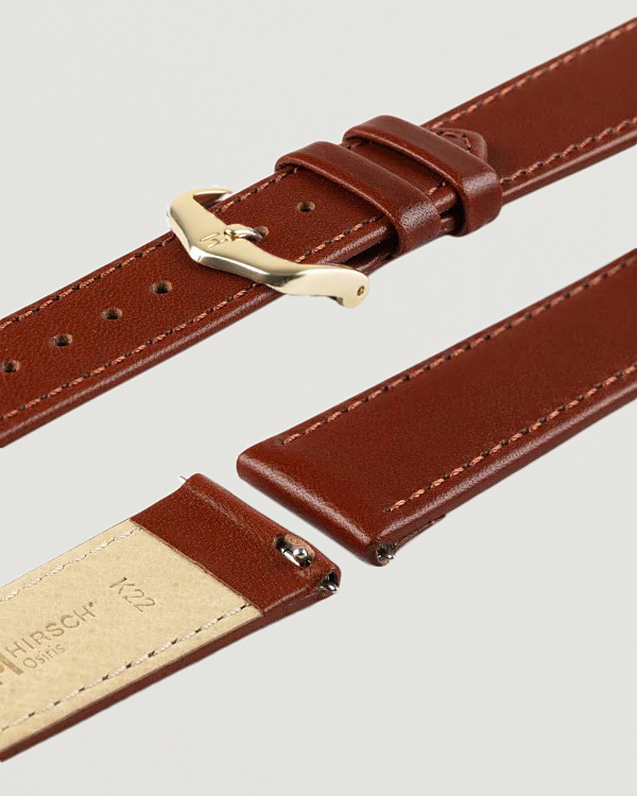 HIRSCH Osiris Calf Leather Watch Strap Mid Brown