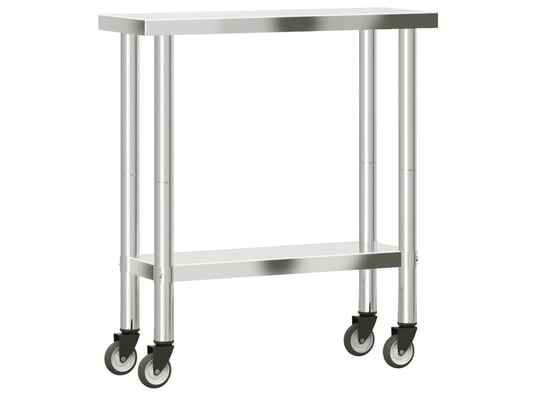 VIDAXL - Mobilier de cuisine Table de travail de cuisine avec roues 82,5x30x85 cm inox
