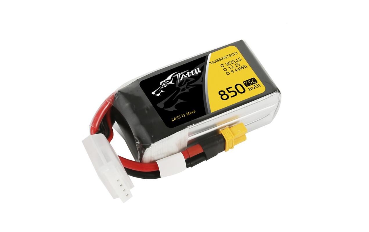 RC-Akku LiPo 850 mAh 11.1 V 75C3S LiPo Akku für Racecopter mit XT30 Stecker