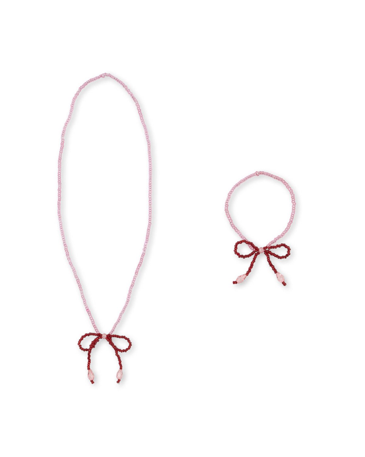 Kjede og Armbånd M/ Glassperler | Pearl Necklace and Bracelet