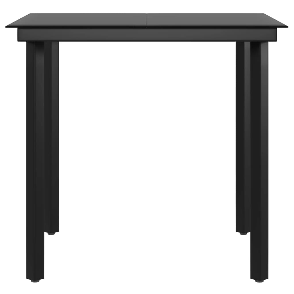 Mobilier de salle à manger de jardin avec coussins 3 pièces noir