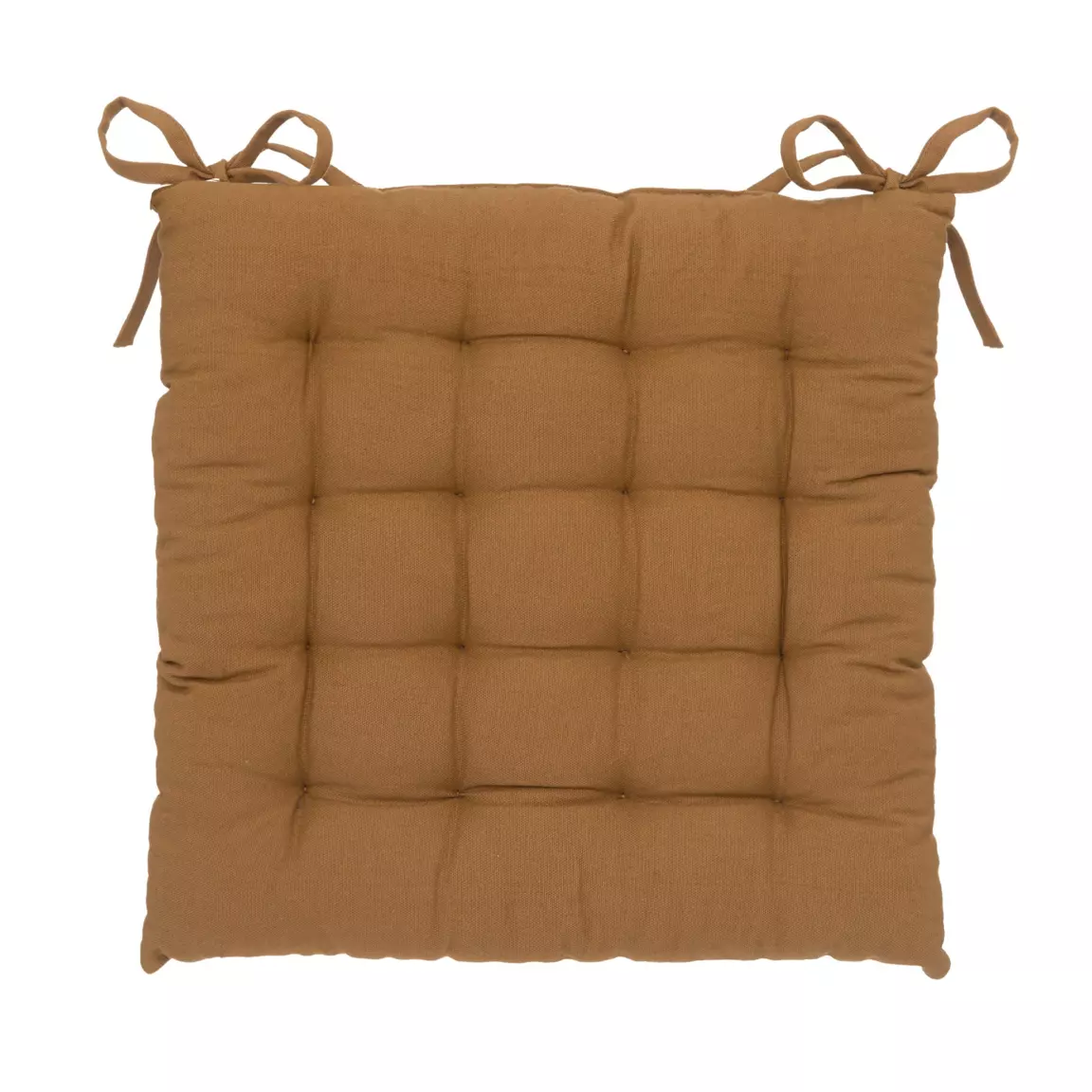 Coussin de chaise carré coton ( 38 x 38 cm) Anjali Marron camel