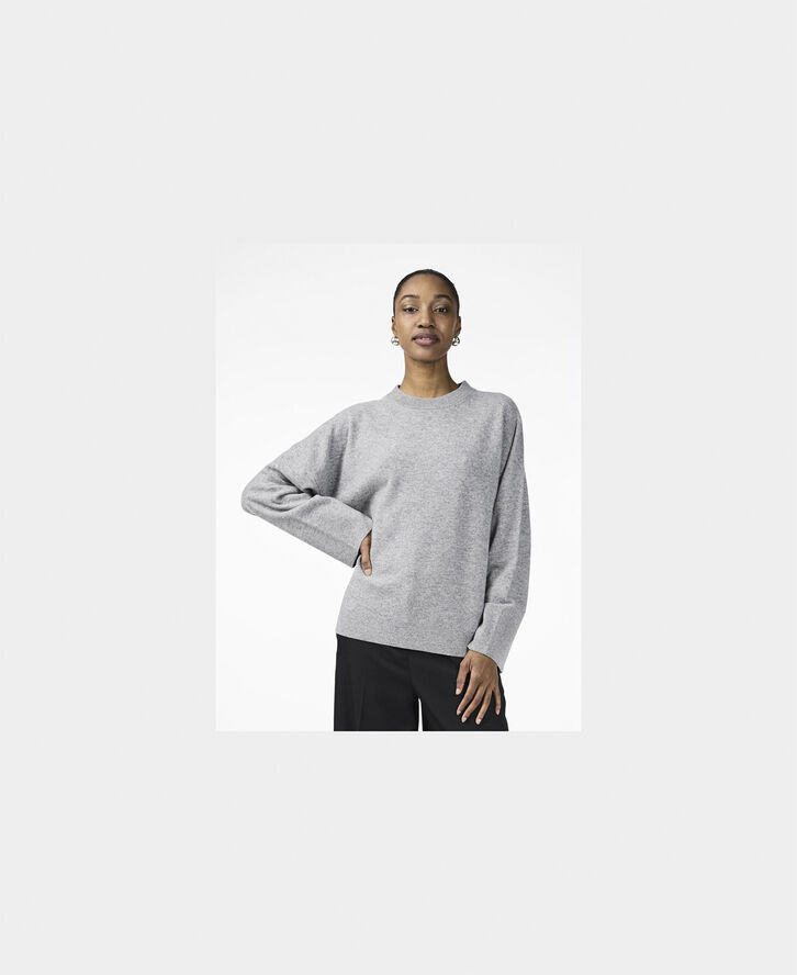 YAS YASEMILIE O-NECK KNIT PULLOVER S. N Light grey melange
