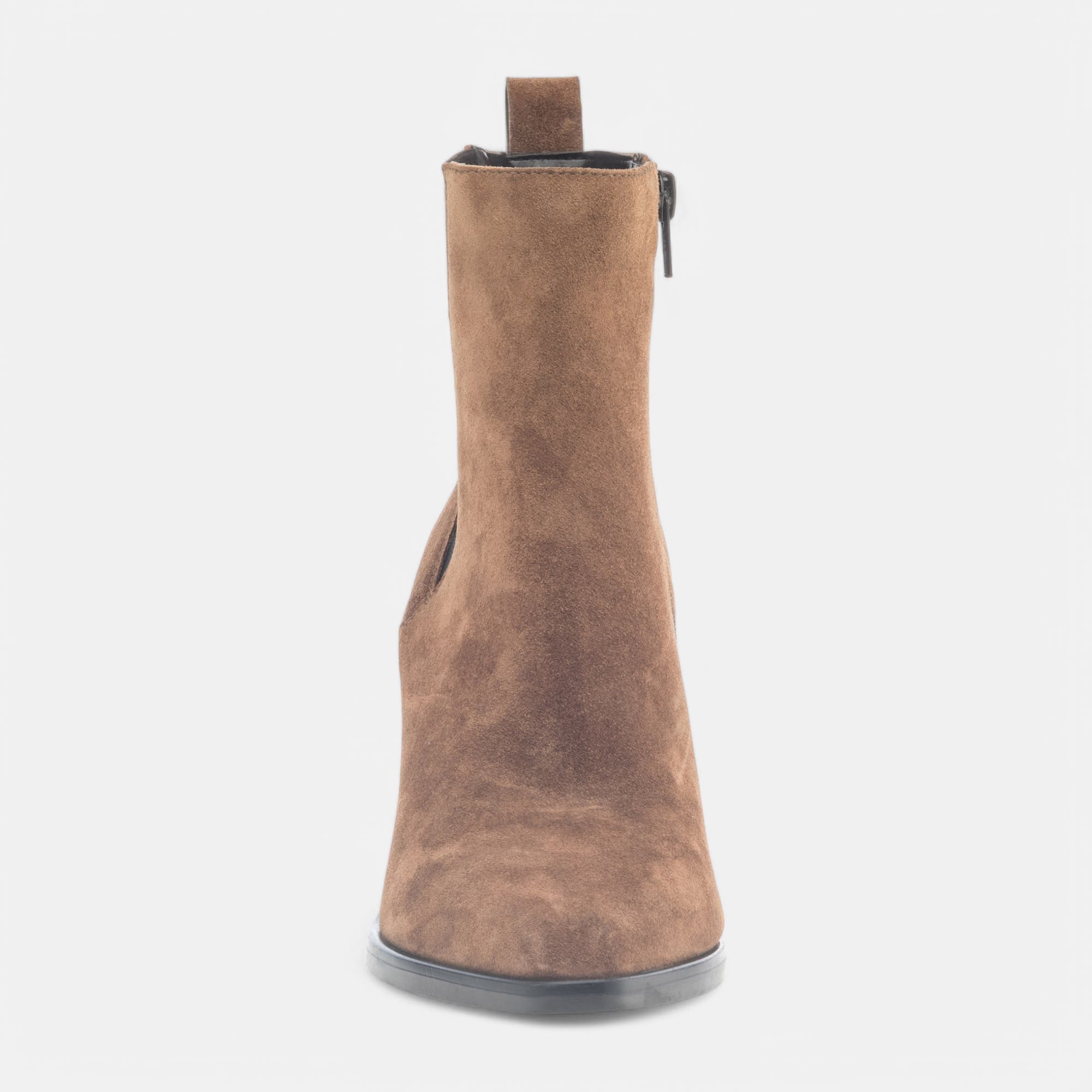 Bottines à talon Femme en cuir cognac