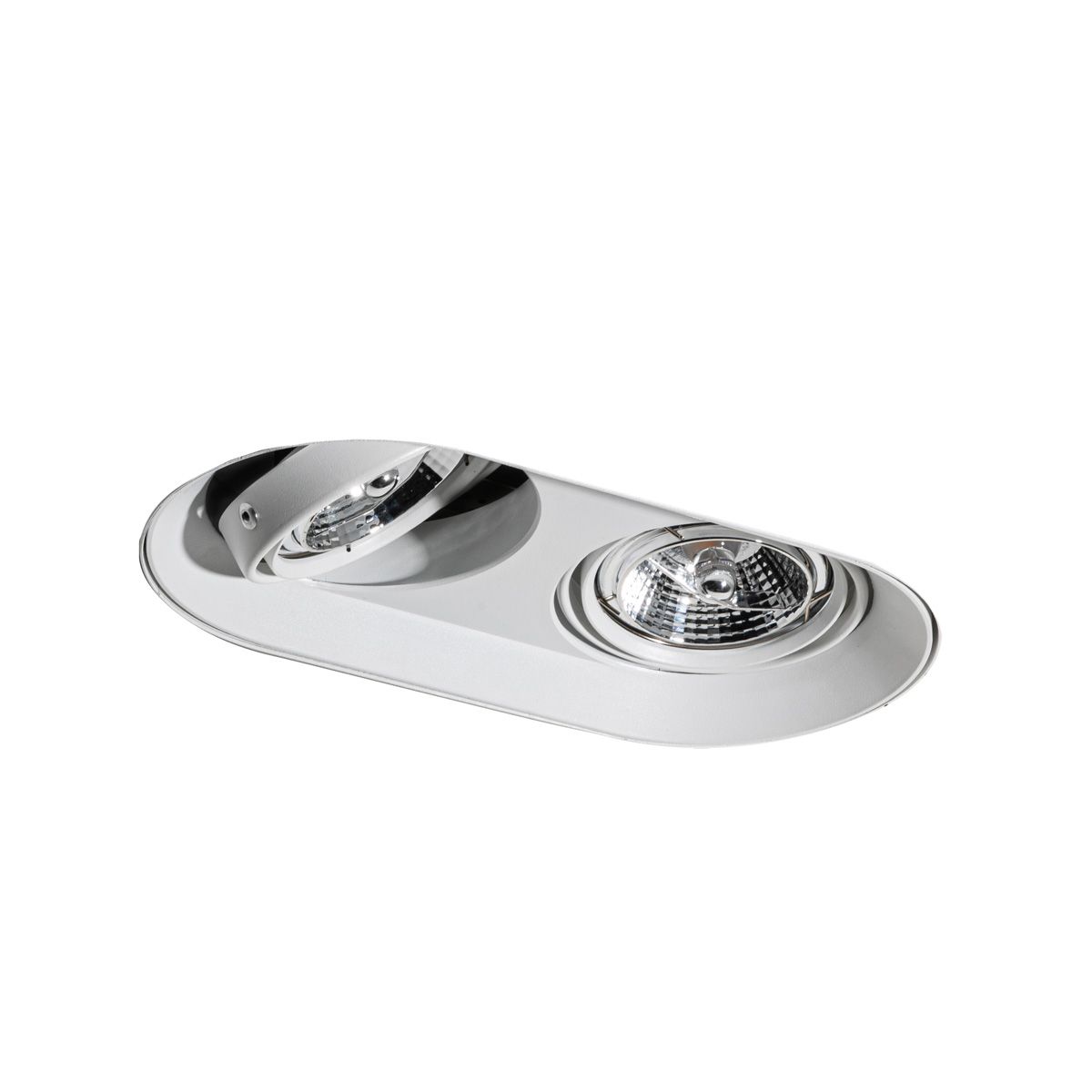 Set van 6 Afgeronde inbouwspot wit GU10 70mm 2-lichts - Hubs