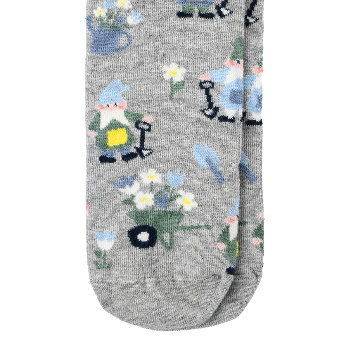 Gina Benotti 1 Paar Damen Socken mit Gartenzwergen hellgrau