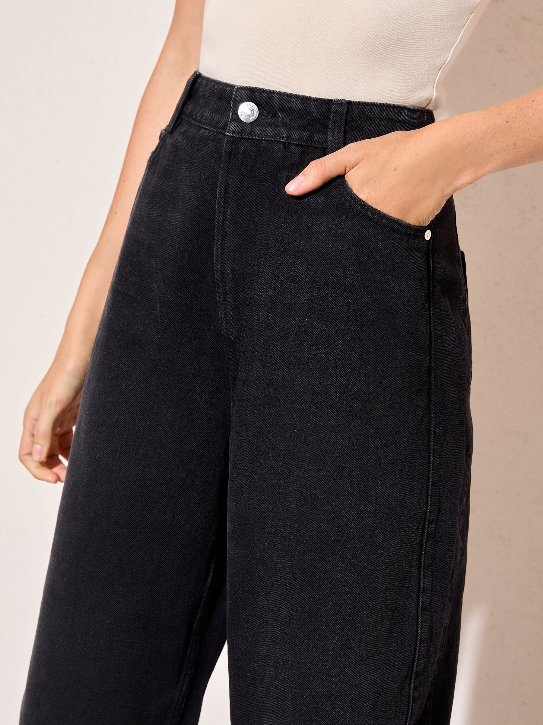 Zwart - Friends Like These - Denim barrel jeans