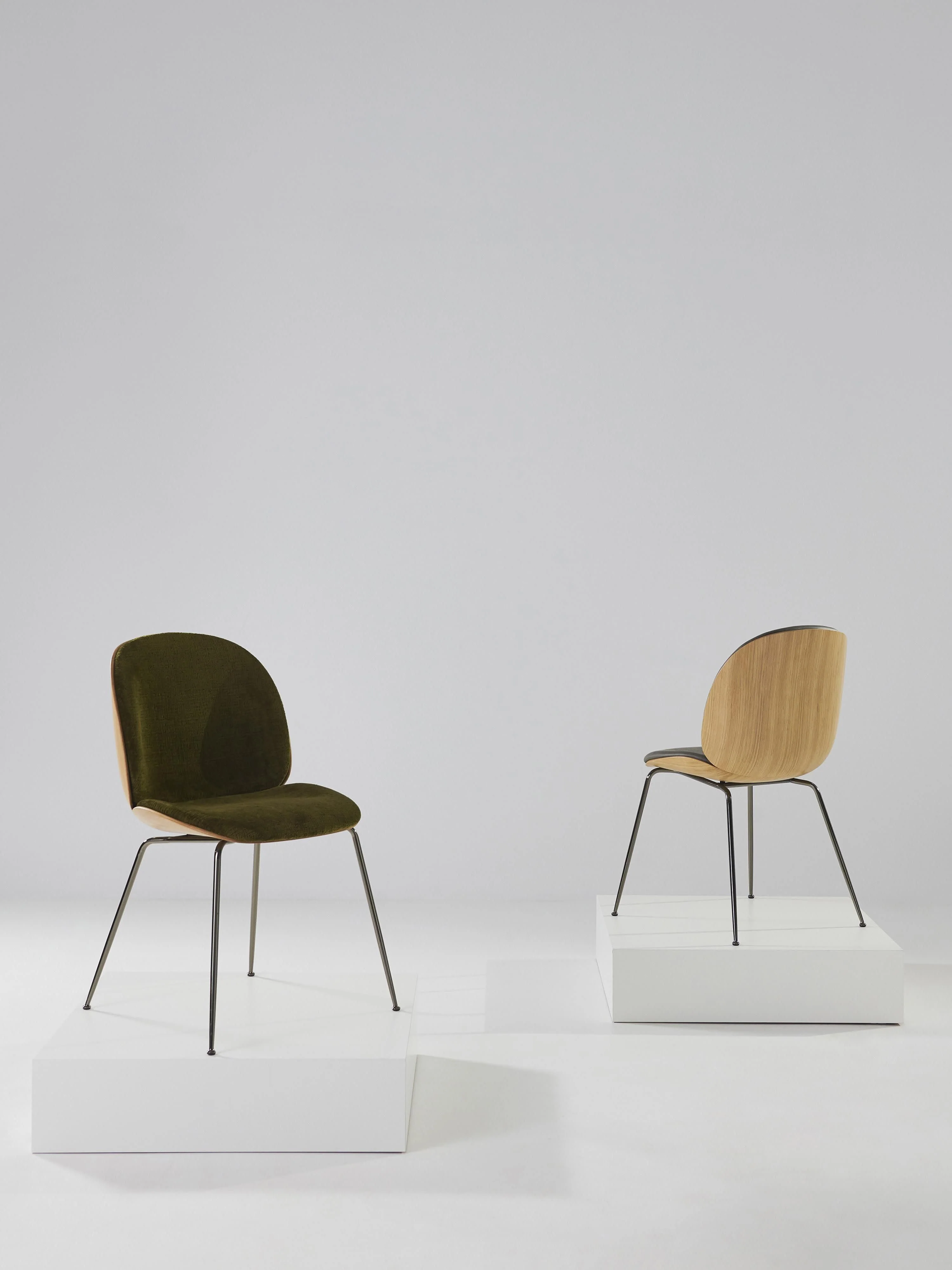 Fluwelen stoel Beetle met zitvlak