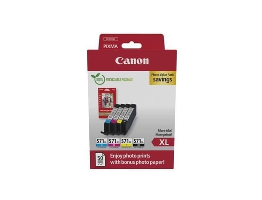 CANON - Cartouche d'encre Cartouches d'encre + pack papiers photo - - cli-571xl