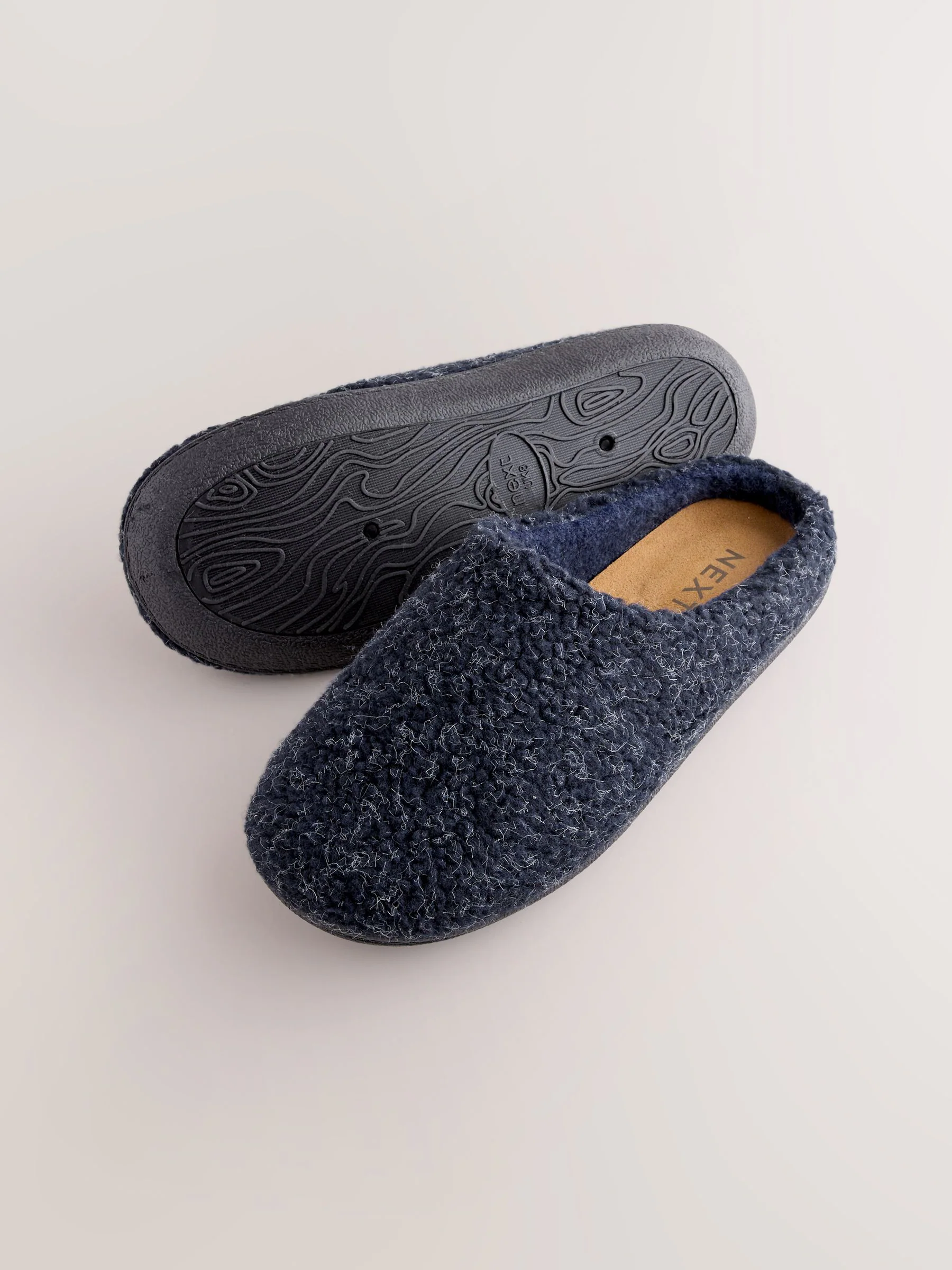 Marineblauw - Mouled Footbed Mule Slippers