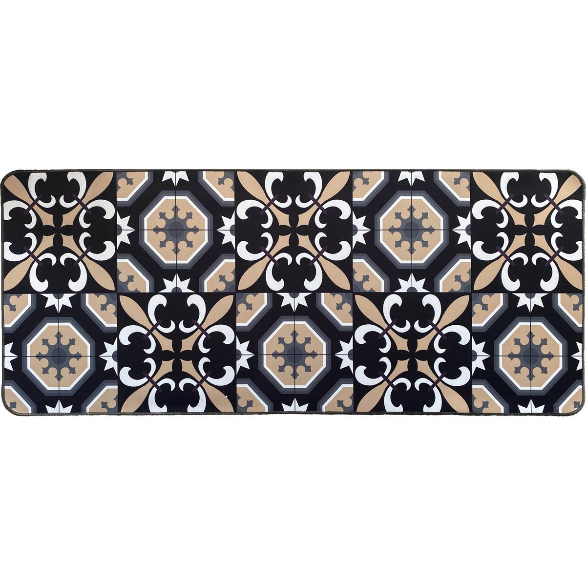 TAPIS IMPRIME 50X120CM POLYESTER CARMEN NOIR