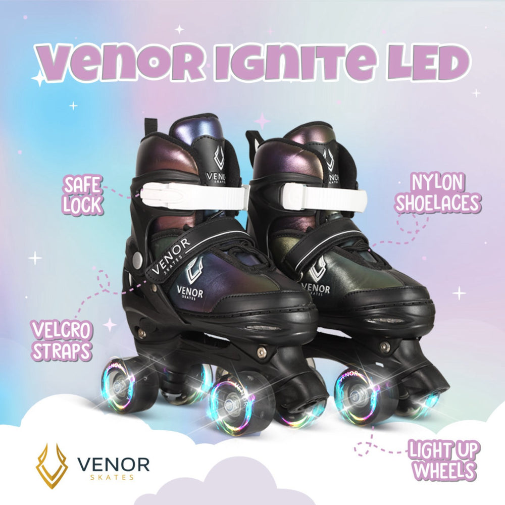 Køb VENOR Chameleon Rainbow Ignite LED Side-By-Side Rulleskøjter