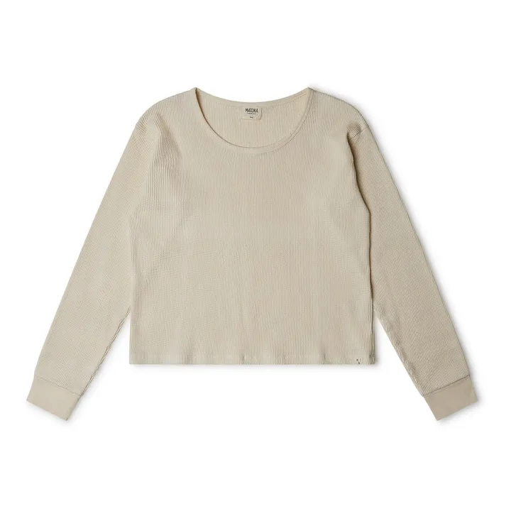 Matona T-Shirt Côtelé Coton Bio - Collection Femme  | Ecru
