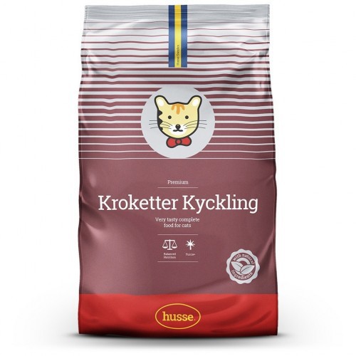 Husse Kroketter Kyckling Comida para Gato com Sabor Frango
