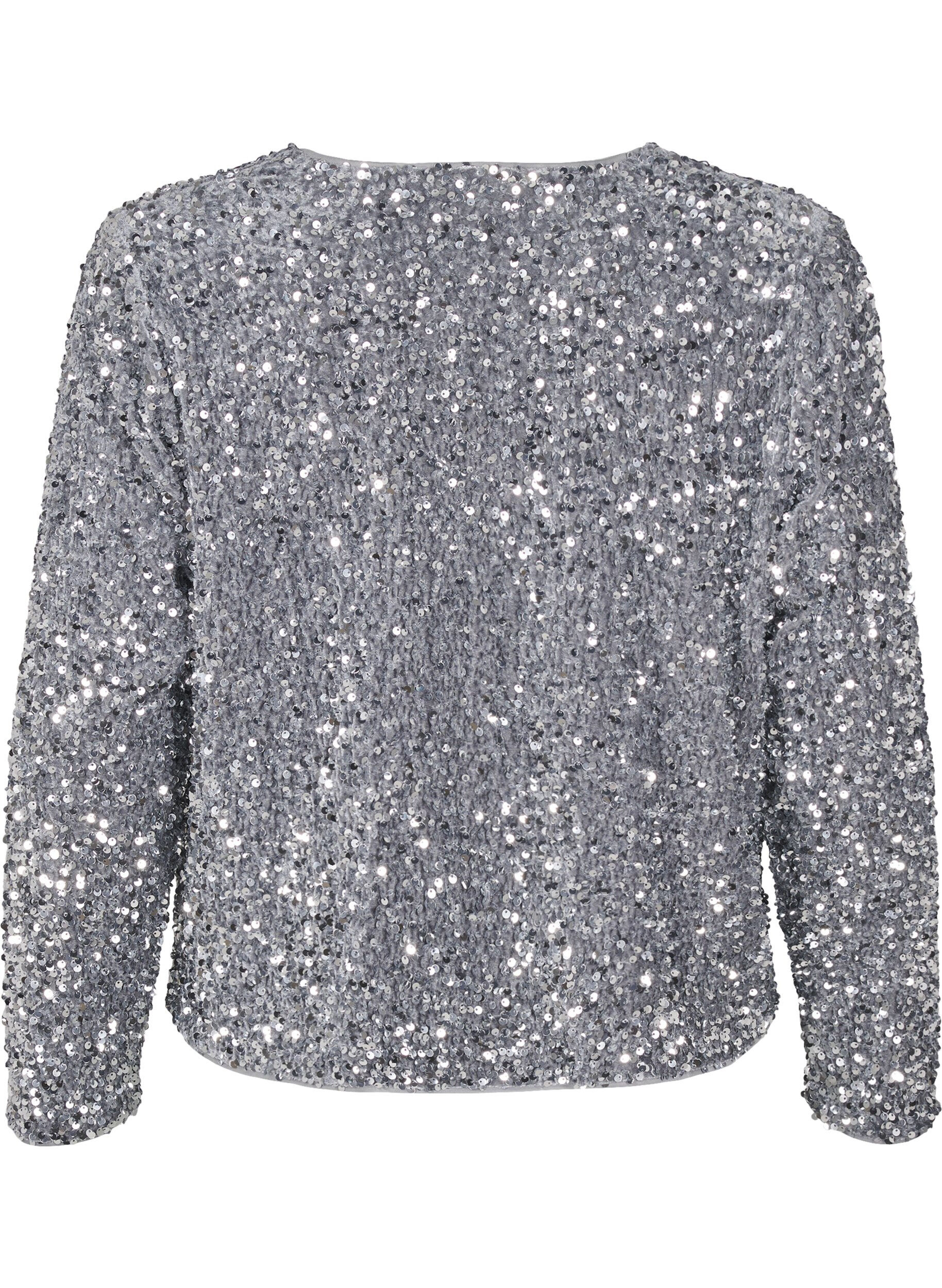 Paillet bluse med bindedetaljer