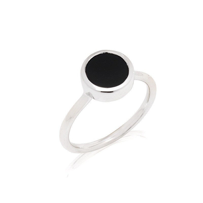 BAGUE ONY NOIR ARGENT