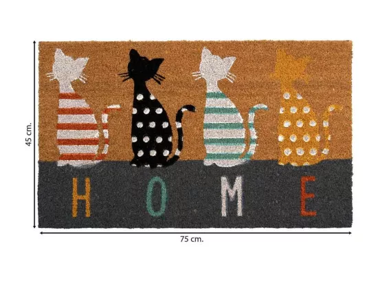 Tapis d'entrée en PVC imprimé marron 45x75