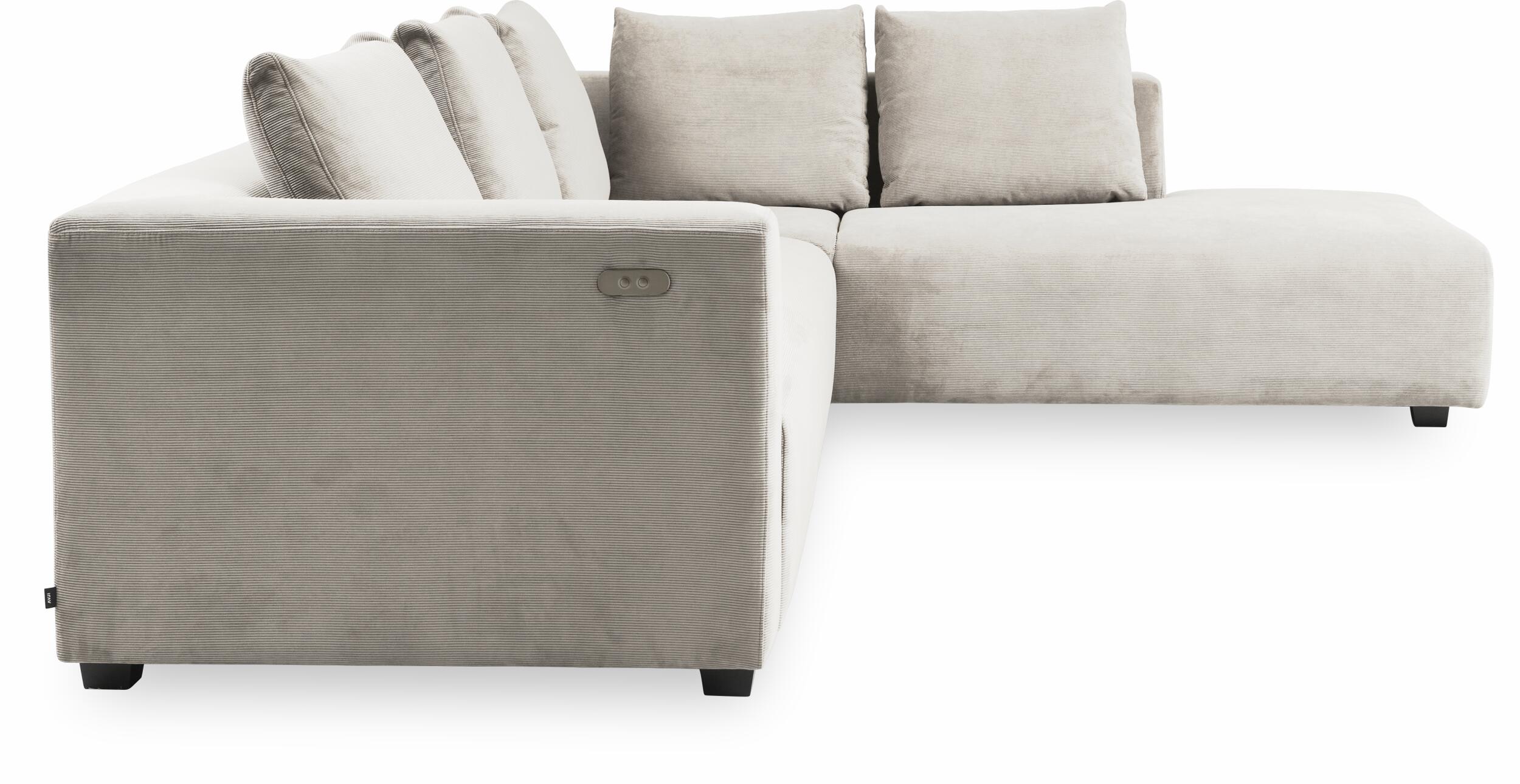 Solaro højrevendt hjørnesofa med pufafslutning