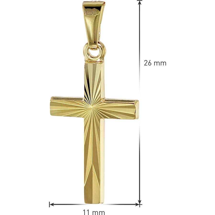 trendor Kreuz für Kinder Gold 3338 Karat 18 mm + goldplattierte Kette gold