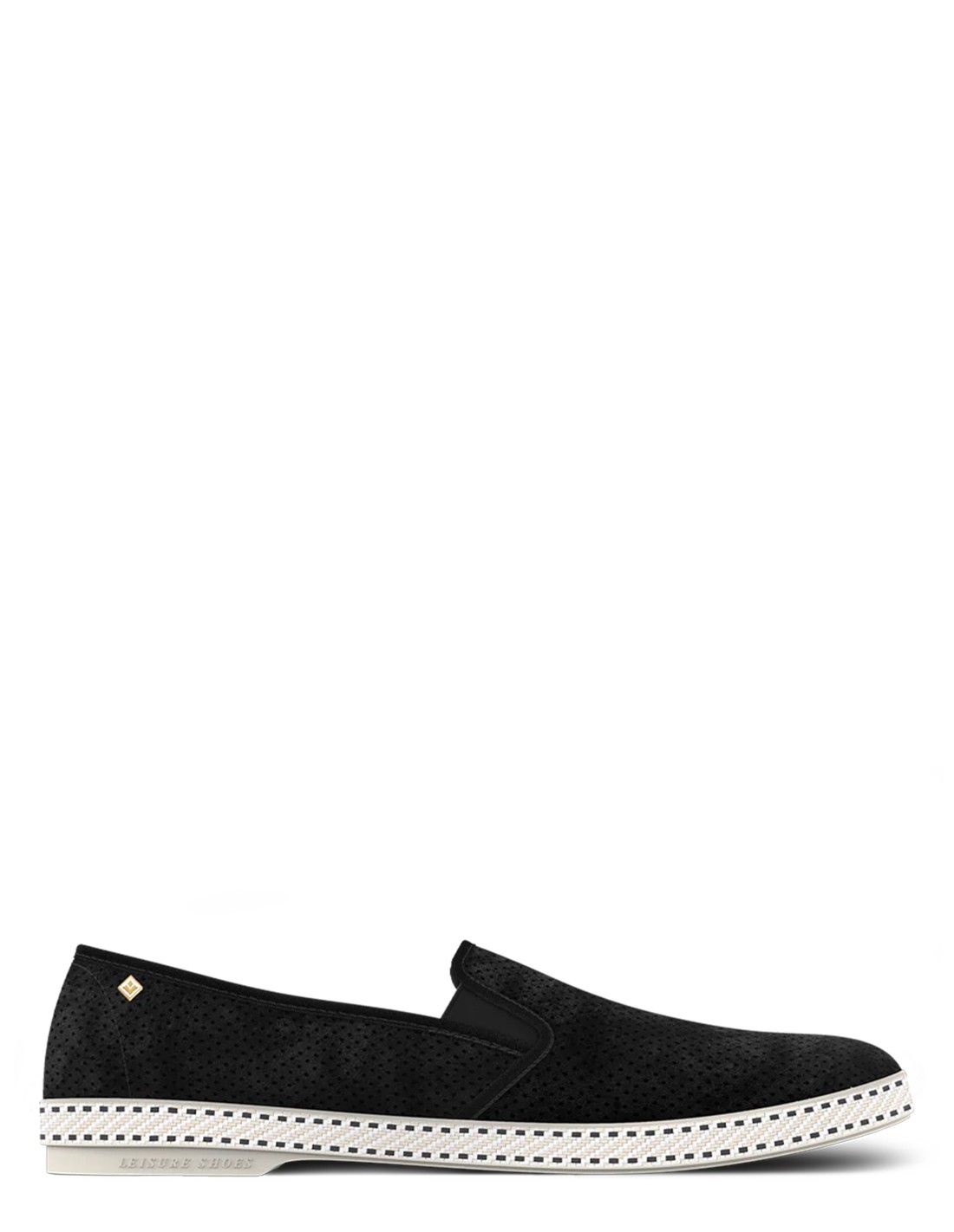 rivieras espadrilles homme classic suede nubuck noir