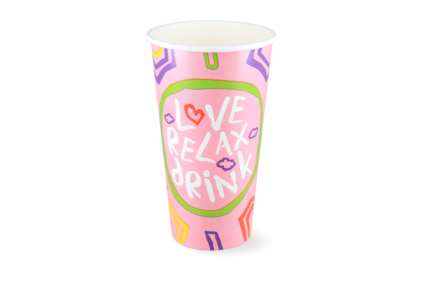 Milkshakebeker groot 560ml Ø90mm 20oz roze FSC® karton