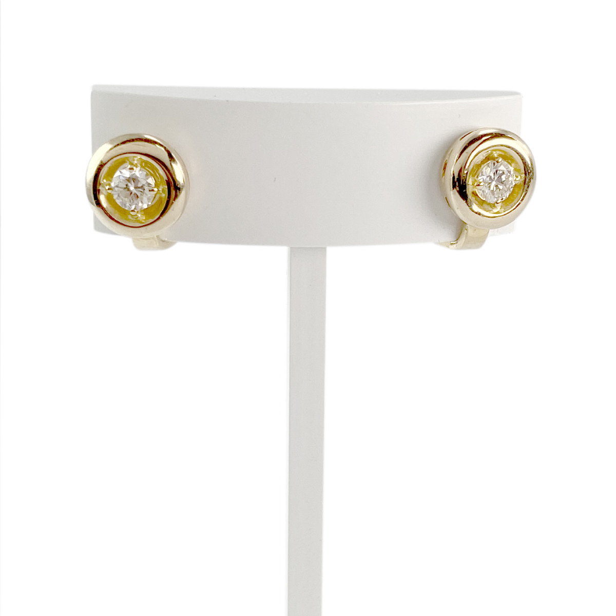 Boucles d'oreilles d'occasion or 750 jaune diamants