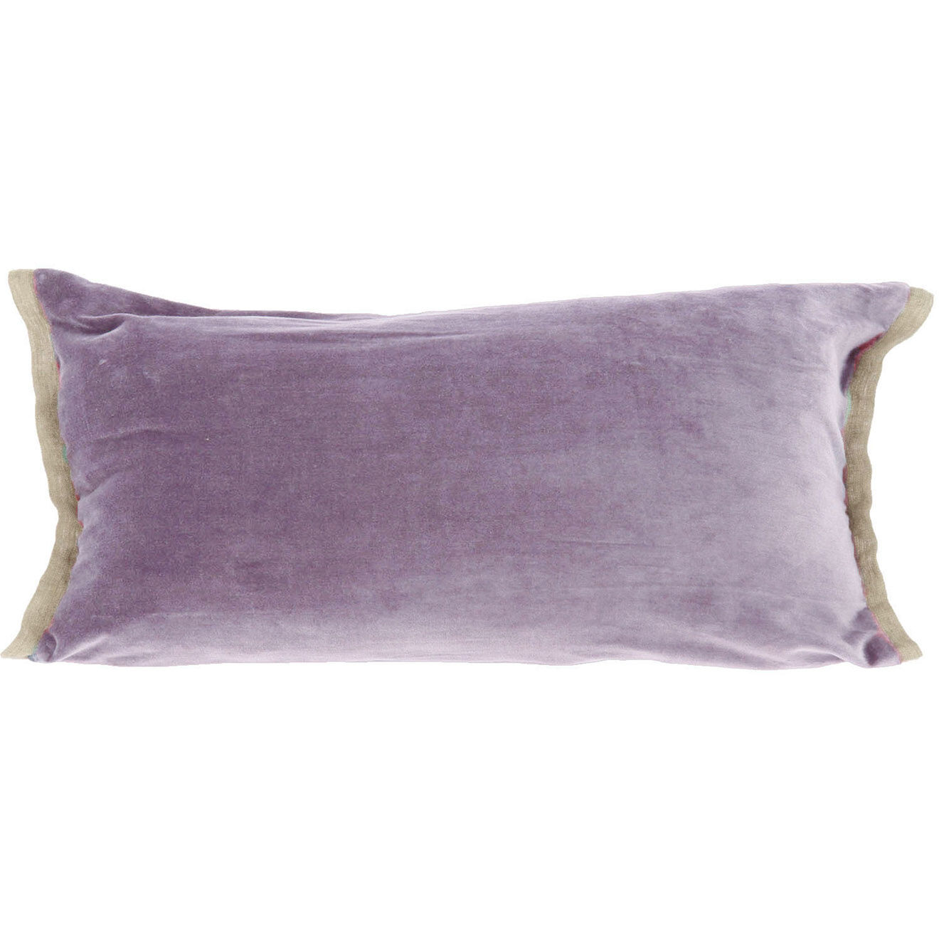 En Fil d'Indienne Housse de coussin Medicis velours mauve - 45x100 cm